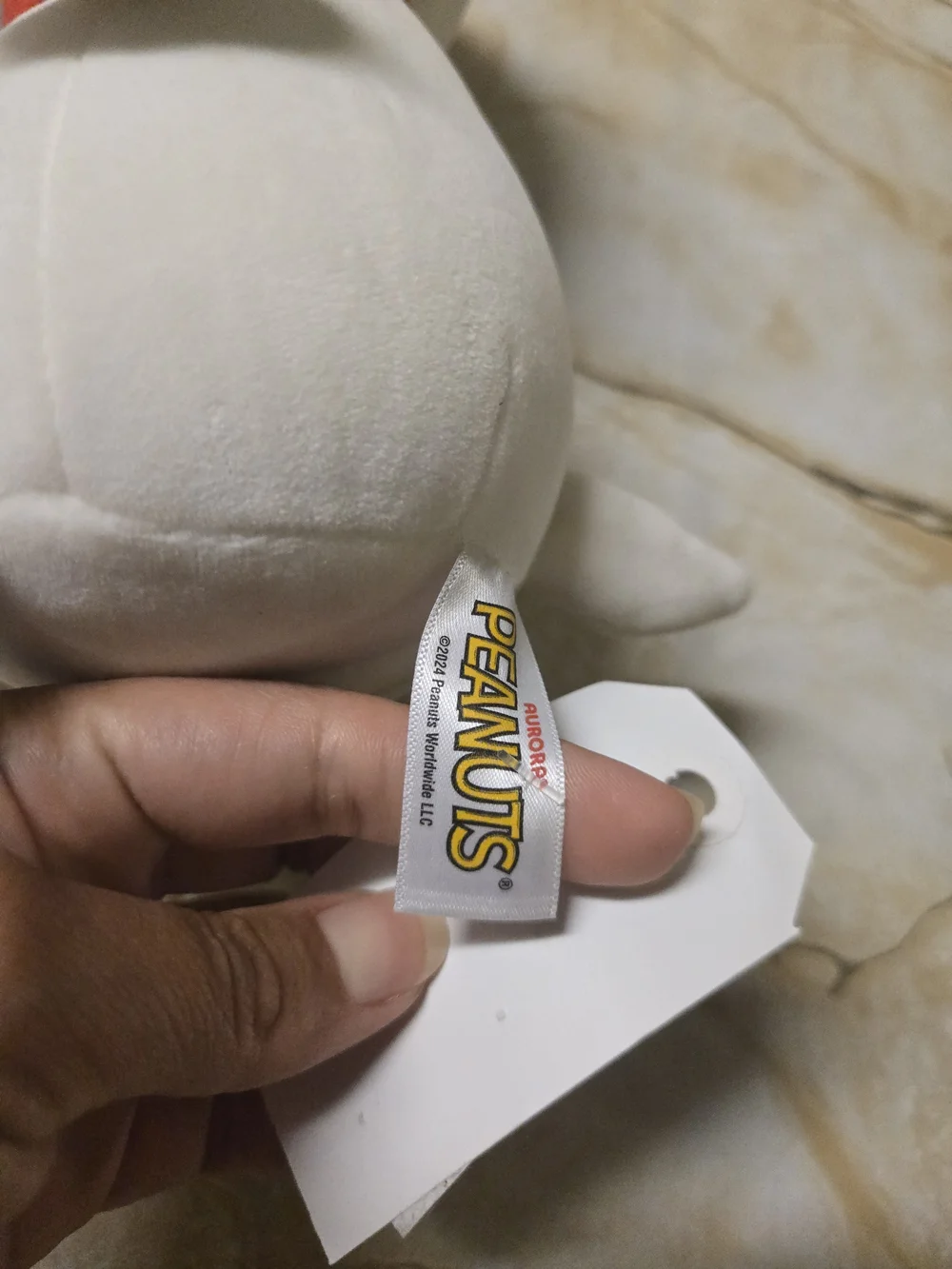Peanuts Plush Dog Toy - White Body with Black Ears and Red Collar